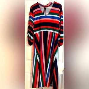 Sz 16 Eloquii A-Line Dress With Puff Sleeves